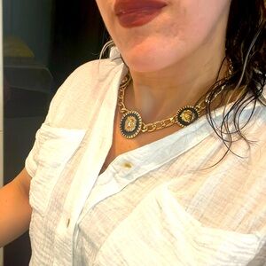 Lion head golden necklace